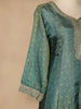 Aqua Green Dot Designed Tissue Silk Gown - Diadem
