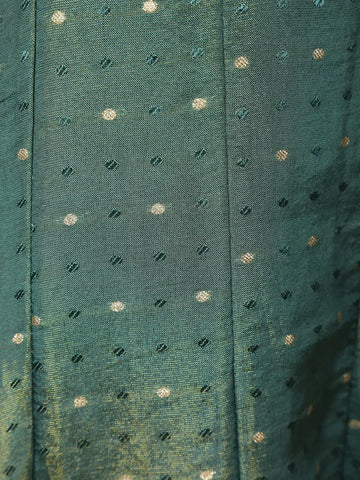 Aqua Green Dot Designed Tissue Silk Gown - Diadem