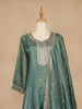 Aqua Green Dot Designed Tissue Silk Gown - Diadem