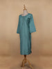 Aqua Green Solid Casual Cotton Kurti - Diadem