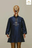 Navy Blue Full Sleeve Kurta With Pant - Diadem