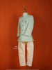 Aqua Green Raw Silk Sherwani Suit with Brooch - Diadem