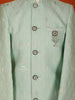 Aqua Green Raw Silk Sherwani Suit with Brooch - Diadem