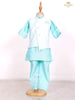 Sky Blue Kurta Set with Waistcoat - Diadem