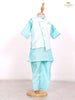 Sky Blue Kurta Set with Waistcoat - Diadem