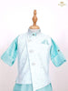 Sky Blue Kurta Set with Waistcoat - Diadem