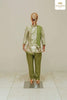 Mustard Green Indo Western Sherwani Set With Shawl - Diadem