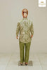 Mustard Green Indo Western Sherwani Set With Shawl - Diadem
