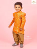 Fanta Orange Indo Western Adorned in Jal Design Zari Sherwani Set - Diadem