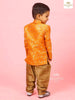 Fanta Orange Indo Western Adorned in Jal Design Zari Sherwani Set - Diadem