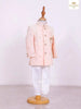 Baby Pink Jodhpuri Pattern Sherwani Embossed in Design - Diadem