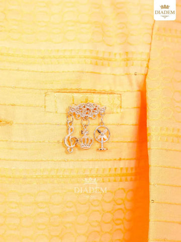 Golden Glow Indo Western Sherwani With Embossed Design - Diadem