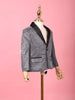 Silver Shimmer Tuxedo Full Sleeve Blazer for Boys - Diadem