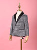 Silver Shimmer Tuxedo Full Sleeve Blazer for Boys - Diadem