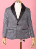 Silver Shimmer Tuxedo Full Sleeve Blazer for Boys - Diadem