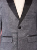 Silver Shimmer Tuxedo Full Sleeve Blazer for Boys - Diadem