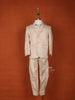 Cream Cotton Blend Coat Suit Paired with Matching Tie Set - Diadem