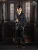 Black with Dark Blue Coat Suit with Tie and Brooch - Diadem