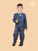 Dusk Blue Window Pane Checks Coat Suit with Tie - Diadem