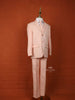 Light Peach Cotton Blend Coat Suit with Matching Tie Set - Diadem