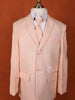 Light Peach Cotton Blend Coat Suit with Matching Tie Set - Diadem