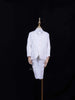 White Cotton Blend Suit Coat with Matching Tie for Boys - Diadem