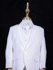 White Cotton Blend Suit Coat with Matching Tie for Boys - Diadem