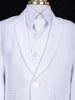 White Cotton Blend Suit Coat with Matching Tie for Boys - Diadem