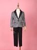 Silver Shimmer Tuxedo Full Sleeve Blazer for Boys - Diadem