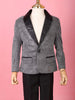Silver Shimmer Tuxedo Full Sleeve Blazer for Boys - Diadem