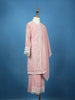 Baby Pink Floral Embroidered Georgette Kids Palazzo Suit - Diadem