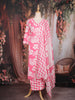 Baby Pink Floral Printed Cotton Salwar Suit with Dupatta