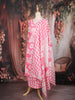 Baby Pink Floral Printed Cotton Salwar Suit with Dupatta
