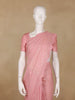 Baby Pink Sequin Embroidered Chiffon Saree with Scalloped Lace Border - Diadem