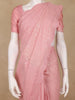 Baby Pink Sequin Embroidered Chiffon Saree with Scalloped Lace Border - Diadem