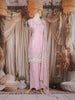 Baby Pink Sequin Embroidered Design Tissue Silk Palazzo Salwar Suit with Dupatta