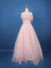 Baby Pink Sequins And Beads Embellished Net Gown - Diadem