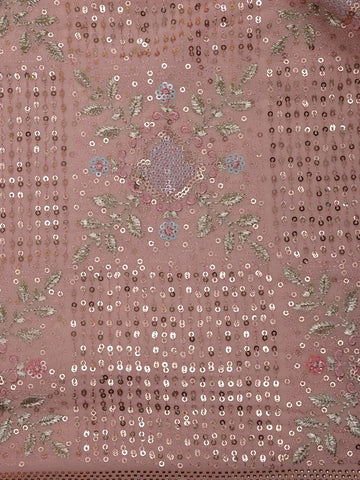 Baby Pink Floral Designed Organza Designer Saree - Diadem