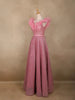 Baby Pink Glitter Worked Net Party Wear Gown - Diadem