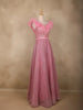 Baby Pink Glitter Worked Net Party Wear Gown - Diadem