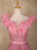 Baby Pink Glitter Worked Net Party Wear Gown - Diadem