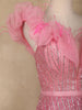 Baby Pink Glitter Worked Net Party Wear Gown - Diadem