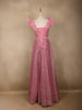 Baby Pink Glitter Worked Net Party Wear Gown - Diadem