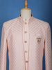 Baby Pink Sequin Embroidered Ikart Sherwani Suit - Diadem