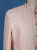 Baby Pink Sequin Embroidered Ikart Sherwani Suit - Diadem