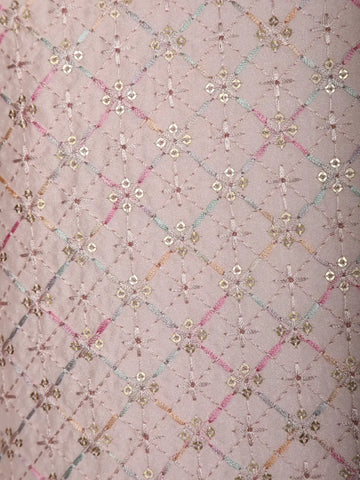 Baby Pink Sequin Embroidered Ikart Sherwani Suit - Diadem