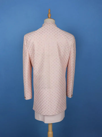Baby Pink Sequin Embroidered Ikart Sherwani Suit - Diadem