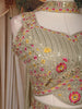 Beige Floral Embroidered Design Chiffon Palazzo Suit