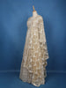 Beige Floral Embroidered Net Lehenga - Diadem