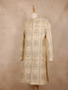 Beige Floral Embroidered Raw Silk Sherwani Suit